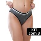 Kit 3 Calcinha Esportiva Tanga Elástico Conforto Cintura Forro De Algodão Tanga Básica Moda Intima