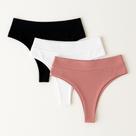 Kit 3 Calcinha Fio Duplo Cintura Alta Lingerie Gio Kit 3 Calcinha Fio Duplo Cintura Alta Lingerie Gio