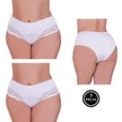 Kit 3 Calcinha Plus Size com detalhe de Renda Tanga Grande - c1 VALÉRIA