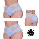Kit 3 Calcinha Plus Size Cós Alto e Detalhe Renda 46 ao 54 - c5 KIT 3 TALITA
