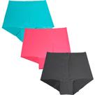 Kit 3 Calcinha Tanga Fristyle Short Corte A Laser Cintura Alta