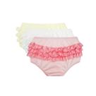 Kit 3 Calcinhas Bebê 100% Algodão Babado De Renda Luna 032
