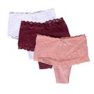 Kit 3 Calcinhas Cintura Alta Fristyle Modeladora Com Renda Em Algodão Adulto