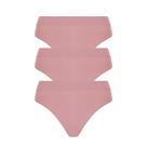 Kit 3 Calcinhas Feminina Sem Costura Básica Lisa Nude Lupo Loba