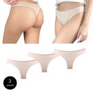 Kit 3 Calcinhas Fio Dental Try Basics Algodão Cotton Básica Lisa Moda Lingerie