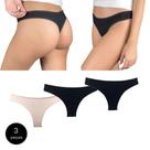 Kit 3 Calcinhas Fio Dental Try Basics Algodão Cotton Básica Lisa Moda Lingerie