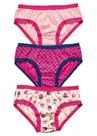 Kit 3 Calcinhas Infantis DeMillus Girl Cores e Estampas Diversas Anos Malha 100% Algodão