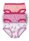 Kit 3 Calcinhas Infantis DeMillus Girl Cores e Estampas Diversas Malha 100% Algodão