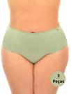 Kit 3 Calcinhas Plus Size Linda Brasil Algodão Premium Sortidas Tangão Cintura Alta