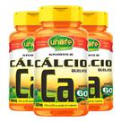 Kit 3 Cálcio Quelato CA 60 cápsulas Unilife