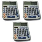 Kit 3 Calculadora VIsor Grande 12 Digitos Balcão Comercial