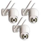 Kit 3 Câmera Externa IP Prova D'água Infravermelho Externa Wifi HD