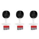 Kit 3 Câmera Inteligente Interna Wi-fi Full HD IMX Branca Intelbras C/3 cartoes 128GB