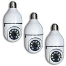 Kit 3 Camera Ip Segurança Lampada Panoramica Rastreio Wifi Espia