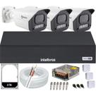 Kit 3 Câmeras 1080p Full Color C/Áudio Dvr Intelbras 4ch 1TB