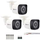 Kit 3 Câmeras Bullet Full Hd 1080p 2Mp Com Cabo e Conectores