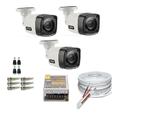 Kit 3 Câmeras Bullet Hd 720p 1Mp Com Cabo e Conectores