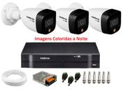 Kit 3 Câmeras de Segurança Intelbras vhd 1220 B Color Full HD 1080p 20m Infra dvr mhdx 4ch