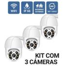 Kit 3 Câmeras Externas IP66 à Prova DÁgua + Monitoramento 360