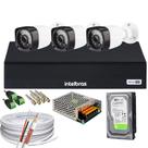 Kit 3 Câmeras Full HD 1080p + DVR Intelbras MHDX 3004-C C/HD 320gb