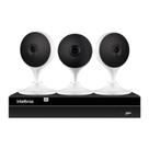 Kit 3 Câmeras Full Hd Im3 Intelbras Branca + Nvr Intelbras 4 Canais