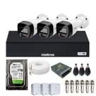 Kit 3 Câmeras Intelbras 1120b Full Color, Dvr 4ch Mhdx 1004c Hd 1tb