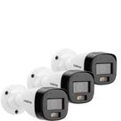 Kit 3 Câmeras Intelbras 3220 B Multi-hd Vhd Full Color Com Microfone e Áudio 20m Branca