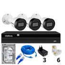 Kit 3 câmeras intelbras IP Vipc 1230B NVD 1404 C/hd 3TB