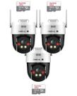 Kit 3 Câmeras IP Wi-Fi Intelbras VIPW 1300 MINI SD Speed Dome 64GB