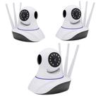 Kit 3 Câmeras IP Wi Fi Robo 3 Antenas Visão Noturna App Yoosee
