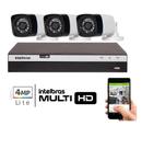 Kit 3 Cameras Segurança Full Hd 1080p Dvr Intelbras Mhdx 3004