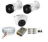 Kit 3 Câmeras Segurança VHC Hd 720P Intelbras + cabos conectores S/Hd
