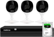 Kit 3 Câmeras Wi-Fi iMx C Intelbras Gravador NVR NVD 1404 4 Canais + HD 1TB