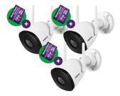 Kit 3 Câmeras Wi-fi Intelbras Im5s Com Cartao 32gb Fullhd