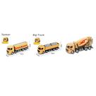 Kit 3 Caminhões de Construção Miniatura 1:50 (16cm) Realistas: Betoneira, Caçamba e Tanque -