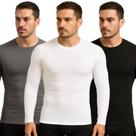Kit 3 Camisa Masculina Manga Longa Proteção Solar UV Treino Praia Esportiva Segunda Pele
