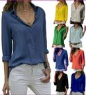 Kit 3 Camisa Social Feminina Manga Longa Básica Ideal Para Uniformes Executiva Casual