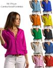 Kit 3 Camisas Alfaiataria Linho Premium Camisa de Escritorio Elegante Camisa Feminina Manga Longa Gola Colarinho Italiano Polo Chic Leve Anti Odor Kit 3 Camisas Alfaiataria Linho Premium Camisa de Escritorio Elegante Camisa Feminina Manga Longa Gola Colarinho Italiano Polo Chic Leve Anti Odor