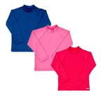 Kit 3 Camisas Blusas Manga Longa Proteção Solaruvinfantil