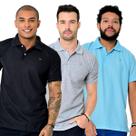 Kit 3 Camisas Gola Polo Masculina Piquet Lisa Camisaria Colombo
