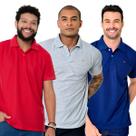 Kit 3 Camisas Gola Polo Masculina Piquet Lisa Camisaria Colombo Kit 3 Camisas Gola Polo Masculina Piquet Lisa Camisaria Colombo