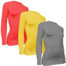 Kit 3 Camisas Térmicas Feminino Stigli Pro Proteção Solar FPU 50 Manga Longa Colorful B