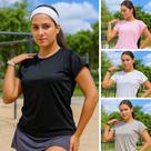 Kit 3 Camiseta Baby Look Feminina Dry Fit Esportiva Uv