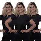 KIT 3 Camiseta Dry Fitness Feminina Esporte Academia Casual