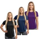 Kit 3 Camiseta Feminina Dry Fit UV Academia Treino Fitness Esporte