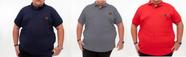 kit 3 Camiseta Gola Polo 100% algodão Plus Size - G1 ao G3 -