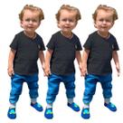 KIT 3 Camiseta Infantil Básica Manga Curta com Bordado KIT 3 Camiseta Infantil Básica Manga Curta com Bordado