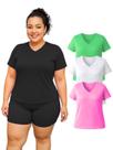 Kit 3 Camiseta Manga Curta Dryfit Fitness Academia Plus Size Cores Sortidas