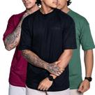 Kit 3 Camiseta Oversized Camisa Manga Longa Masculina Lisa Diversas cores
