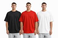 Kit 3 Camiseta Oversized Premium Algodão Treino